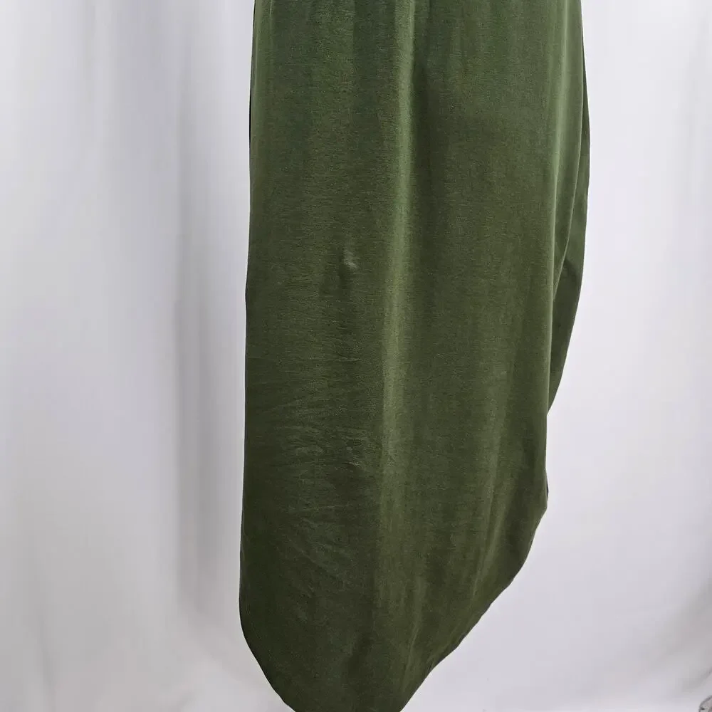 Universal Standard Geneva Green Asymmetrical Cotton Midi Dress Size 4XS/0 NWT - Picture 9 of 13